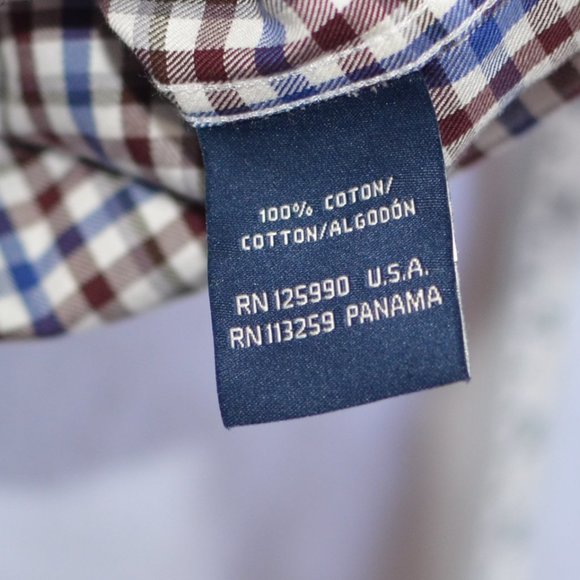 Faconnable Classique Men Blue & Burgundy Plaid Button Down Long-Sleeved Shirt M - Picture 3 of 7